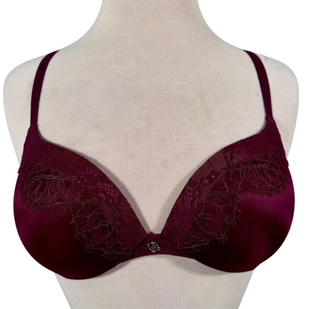 Victoria’s Secret Women's “Very Sexy” Push-Up Bra Burgundy Size 32D Y2K